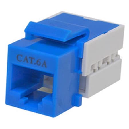 Cable Wholesale Cat6a Keystone Jack- Blue- RJ45 Female to 110 Punch Down 33X6-120BL